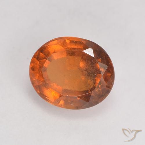 granate hessonita Naranja oscuro natural de 1.69 ct, Ovalada, VS-SI
