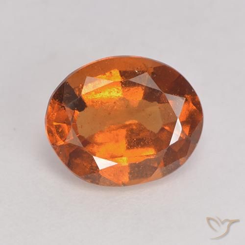 1.68ct Natural Naranja oscuro medio Granate Hessonita, Ovalada, VS-SI