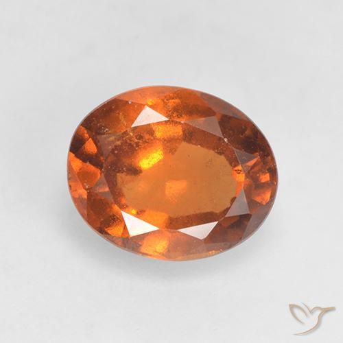 1.52ct Natural Naranja oscuro medio Granate Hessonita, Ovalada, VS-SI