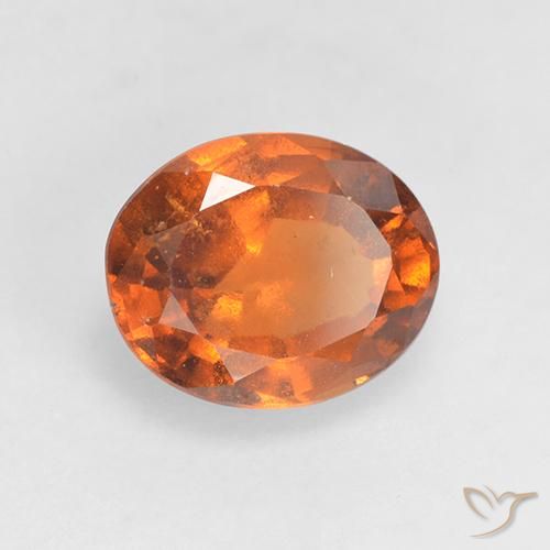 granate hessonita Naranja oscuro medio natural de 1.52 ct, Ovalada, VS-SI