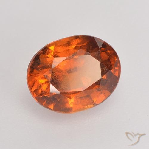 1.66ct Natural Naranja oscuro medio Granate Hessonita, Ovalada, VS-SI
