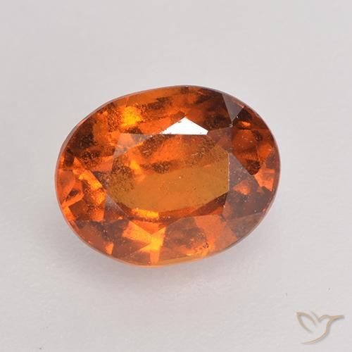 granate hessonita Naranja oscuro medio natural de 1.66 ct, Ovalada, VS-SI