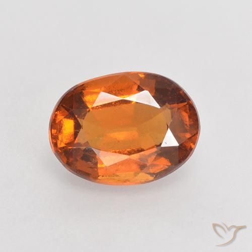 1.37ct Natural Naranja oscuro medio Granate Hessonita, Ovalada, VS-SI