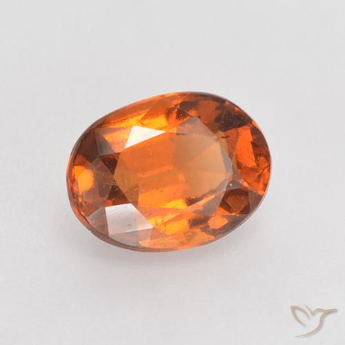 granate hessonita Naranja oscuro medio natural de 1.37 ct, Ovalada, VS-SI