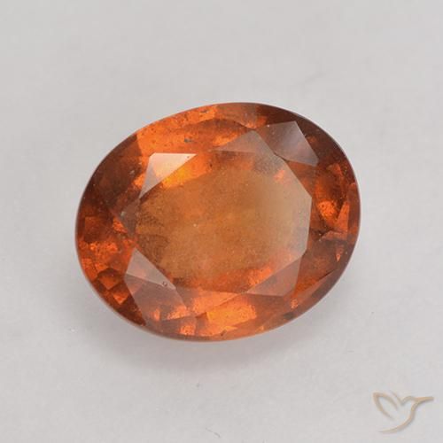 granate hessonita Naranja oscuro natural de 2.73 ct, Ovalada, VS-SI