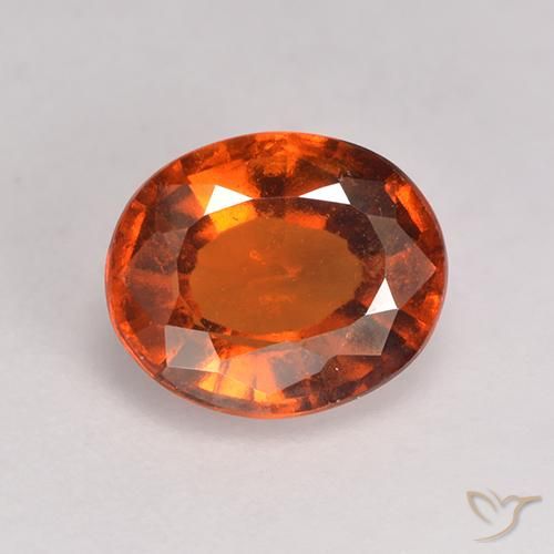 1.71ct Natural Naranja rojizo granate hessonita, Ovalada, VS-SI