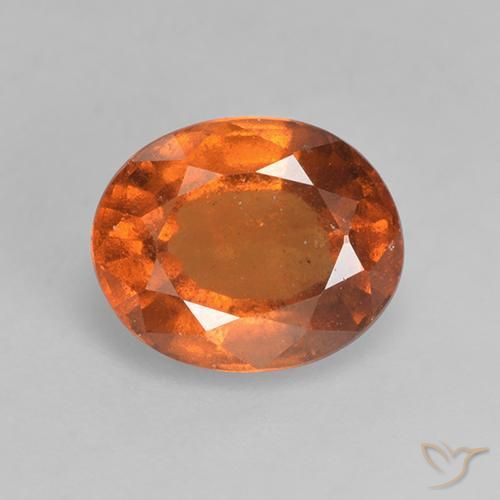 1.79ct Natural Naranja oscuro Granate Hessonita, Ovalada, VS-SI