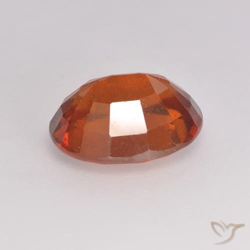 Granate hessonita naranja rojizo natural de 3,06 ct, corte óvalo, VS-SI