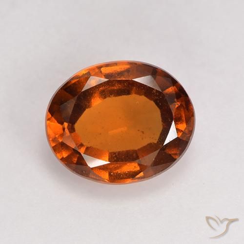 1.64ct Natural Ámbar naranja Granate Hessonita, Ovalada, VS
