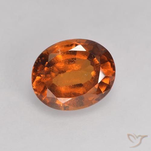 1.37ct Natural Naranja oscuro Granate Hessonita, Ovalada, VS