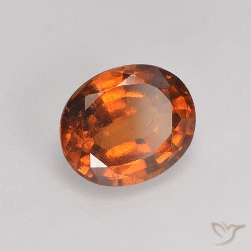 granate hessonita Naranja oscuro natural de 1.37 ct, Ovalada, VS