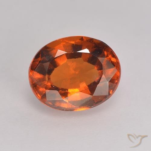 1.66ct Natural Naranja oscuro Granate Hessonita, Ovalada, VS