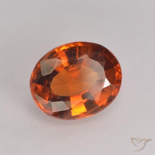 granate hessonita Naranja oscuro natural de 1.66 ct, Ovalada, VS
