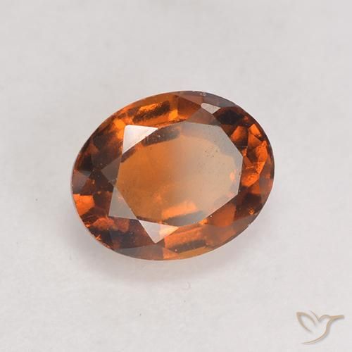 granate hessonita Naranja oscuro medio natural de 1.45 ct, Ovalada, VS