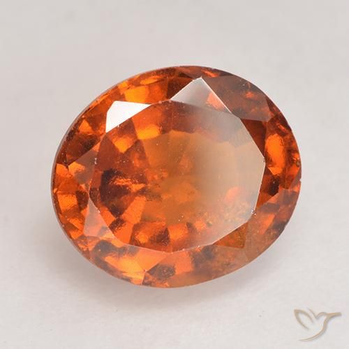 granate hessonita Naranja oscuro natural de 2.82 ct, Ovalada, VS-SI