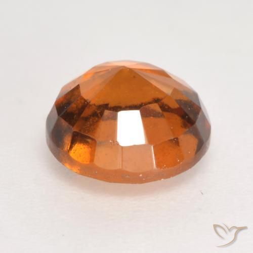 granate hessonita Naranja oscuro medio natural de 1.36 ct, Redondo, VS-SI