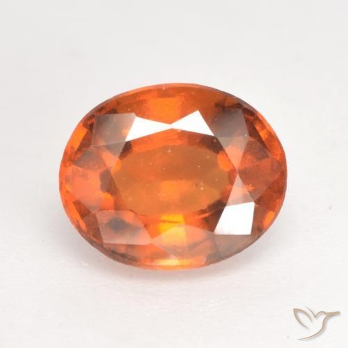 1.76ct Natural Naranja oscuro Granate Hessonita, Ovalada, VS