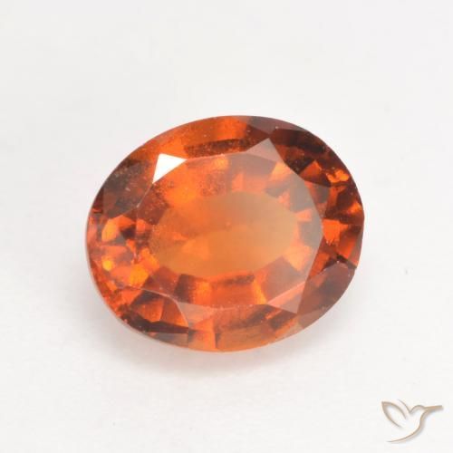 granate hessonita Naranja oscuro medio natural de 2.05 ct, Ovalada, VS
