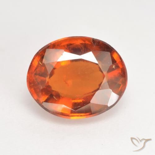 2.89ct Natural Naranja oscuro Granate Hessonita, Ovalada, VS-SI