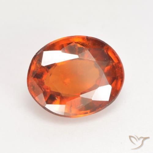 granate hessonita Naranja oscuro natural de 2.89 ct, Ovalada, VS-SI
