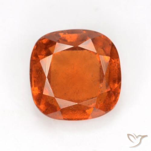 2.02ct Natural Naranja oscuro granate hessonita, Forma Cojín, VS