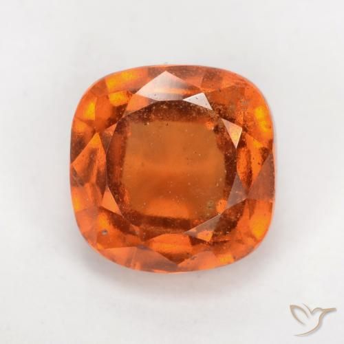 2.25ct Natural Naranja oscuro granate hessonita, Forma Cojín, VS-SI