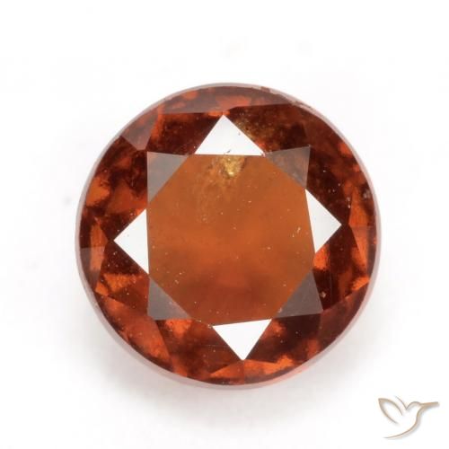 2.47ct Natural Ámbar naranja granate hessonita, Redondo, VS-SI