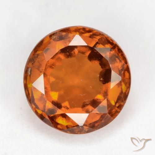 2.32ct Natural Naranja oscuro medio granate hessonita, Redondo, VS-SI