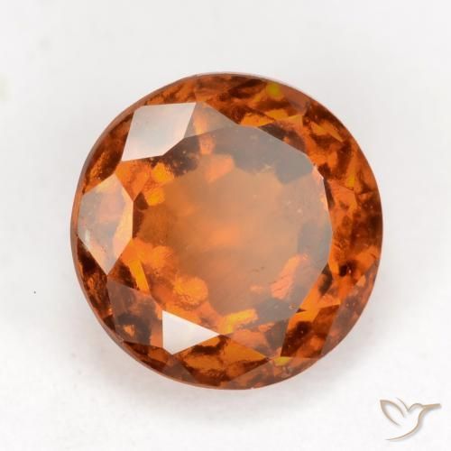 granate hessonita Naranja oscuro medio natural de 2.32 ct, Redondo, VS-SI