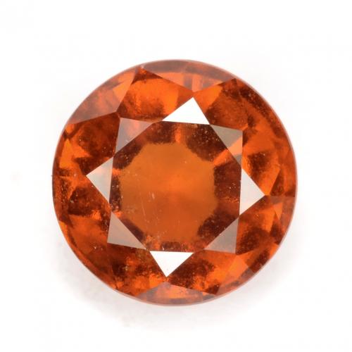 Granate hessonita naranja medio natural de 2,44 ct, corte redondo, VS