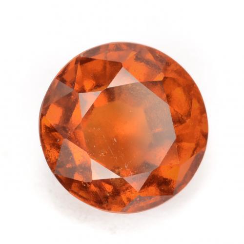 Granate hessonita naranja medio natural de 2,44 ct, corte redondo, VS