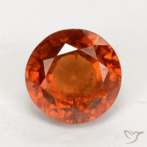 1.91ct Natural Ámbar naranja granate hessonita, Redondo, VS-SI