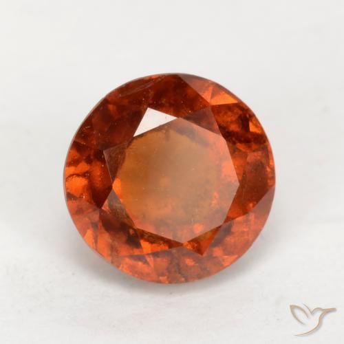 granate hessonita Ámbar naranja natural de 1.91 ct, Redondo, VS-SI