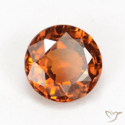 granate hessonita Naranja rojizo natural de 1.61 ct, Redondo, VS