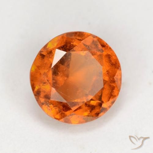 granate hessonita Naranja oscuro natural de 1.43 ct, Redondo, VS-SI