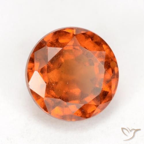 granate hessonita Naranja oscuro natural de 1.51 ct, Redondo, VS