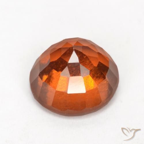 granate hessonita Naranja oscuro natural de 1.51 ct, Redondo, VS