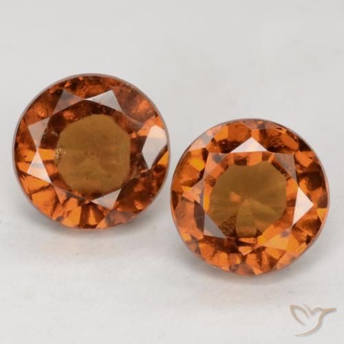 2.98ctw Natural Naranja oscuro Granate Hessonita, Redondo, VS