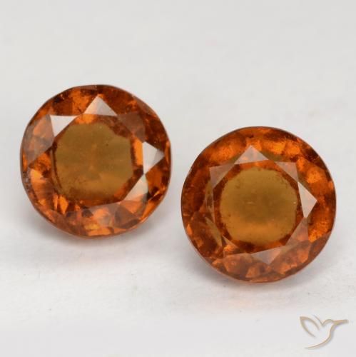 2.50ctw Natural Ámbar naranja Granate Hessonita, Redondo, VS-SI