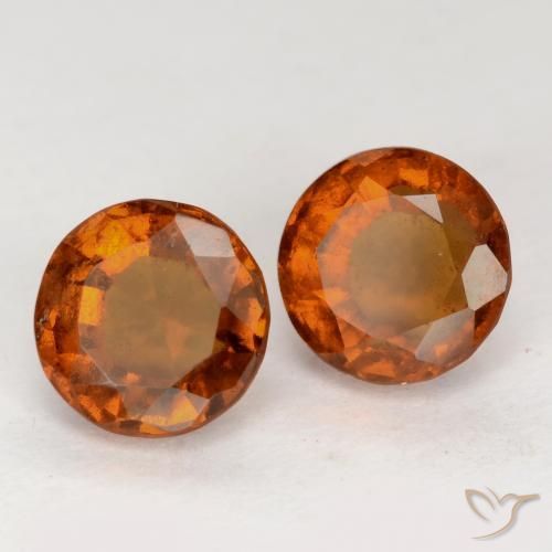 Gemas de granate hessonita Ámbar naranja natural de 2.50 ct, Redondo, VS-SI