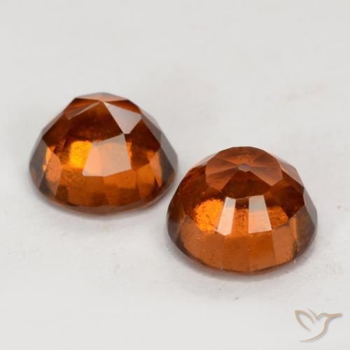 Gemas de granate hessonita Ámbar naranja natural de 2.50 ct, Redondo, VS-SI