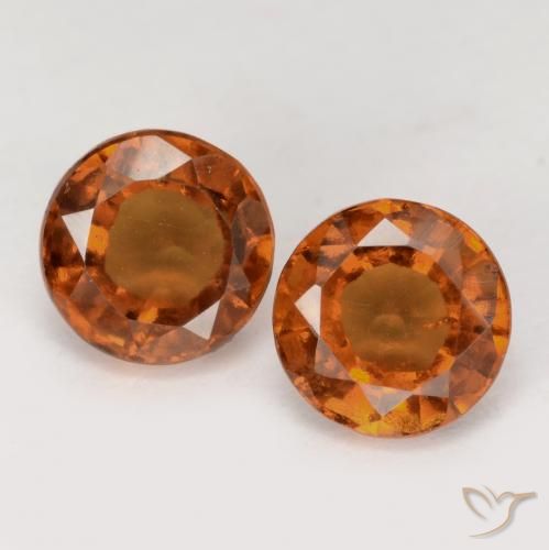 2.53ctw Natural Ámbar naranja granate hessonita, Redondo, VS