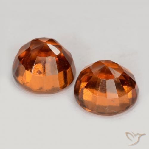 Gemas de granate hessonita Ámbar naranja natural de 2.53 ct, Redondo, VS