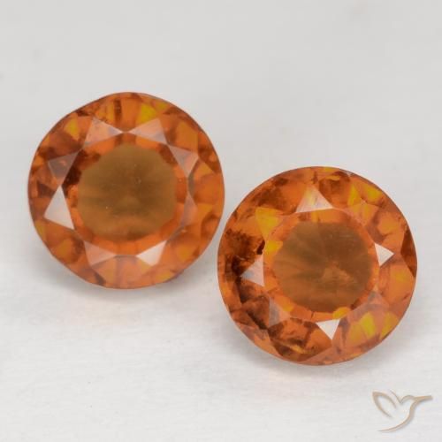 2.57ctw Natural Naranja oscuro medio Granate Hessonita, Redondo, VS