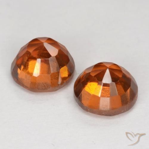 Gemas de granate hessonita Naranja oscuro medio natural de 2.57 ct, Redondo, VS