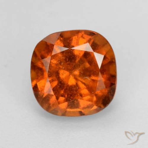 2.03ct Natural Naranja fuego granate hessonita, Forma Cojín, VS-SI