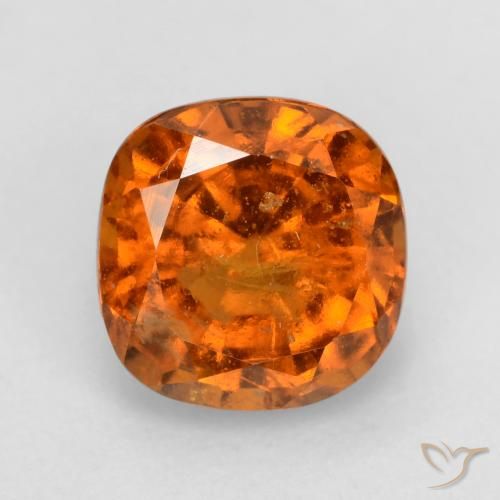 2.00ct Natural Naranja oscuro medio granate hessonita, Forma Cojín, VS-SI