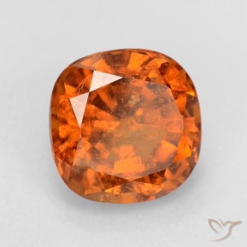 granate hessonita Naranja oscuro medio natural de 2.00 ct, Forma Cojín, VS-SI