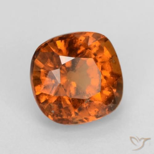 granate hessonita Naranja oscuro natural de 1.68 ct, Forma Cojín, VS-SI