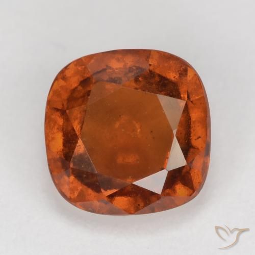 2.13ct Natural Naranja oscuro granate hessonita, Forma Cojín, VS-SI